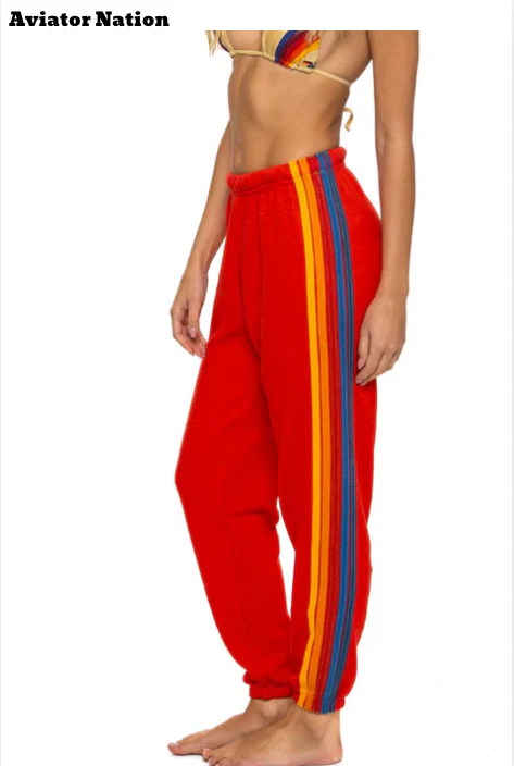 5 Stripe Sweatpant Red