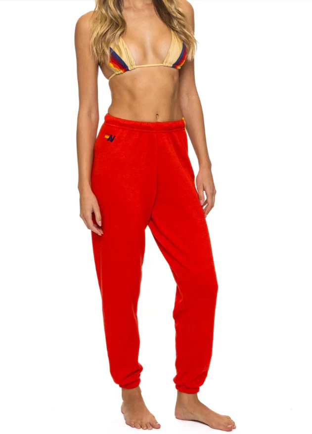 5 Stripe Sweatpant Red - Image 3