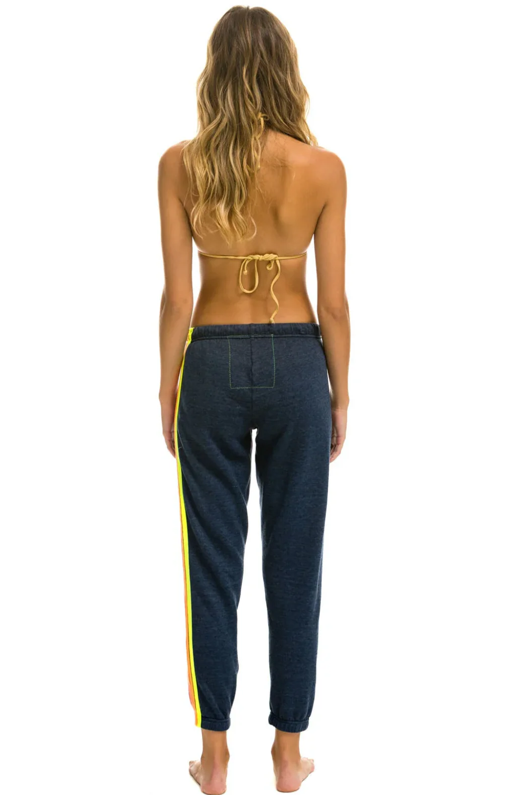5 Stripe Sweatpant Heather Navy/Neon - Image 3