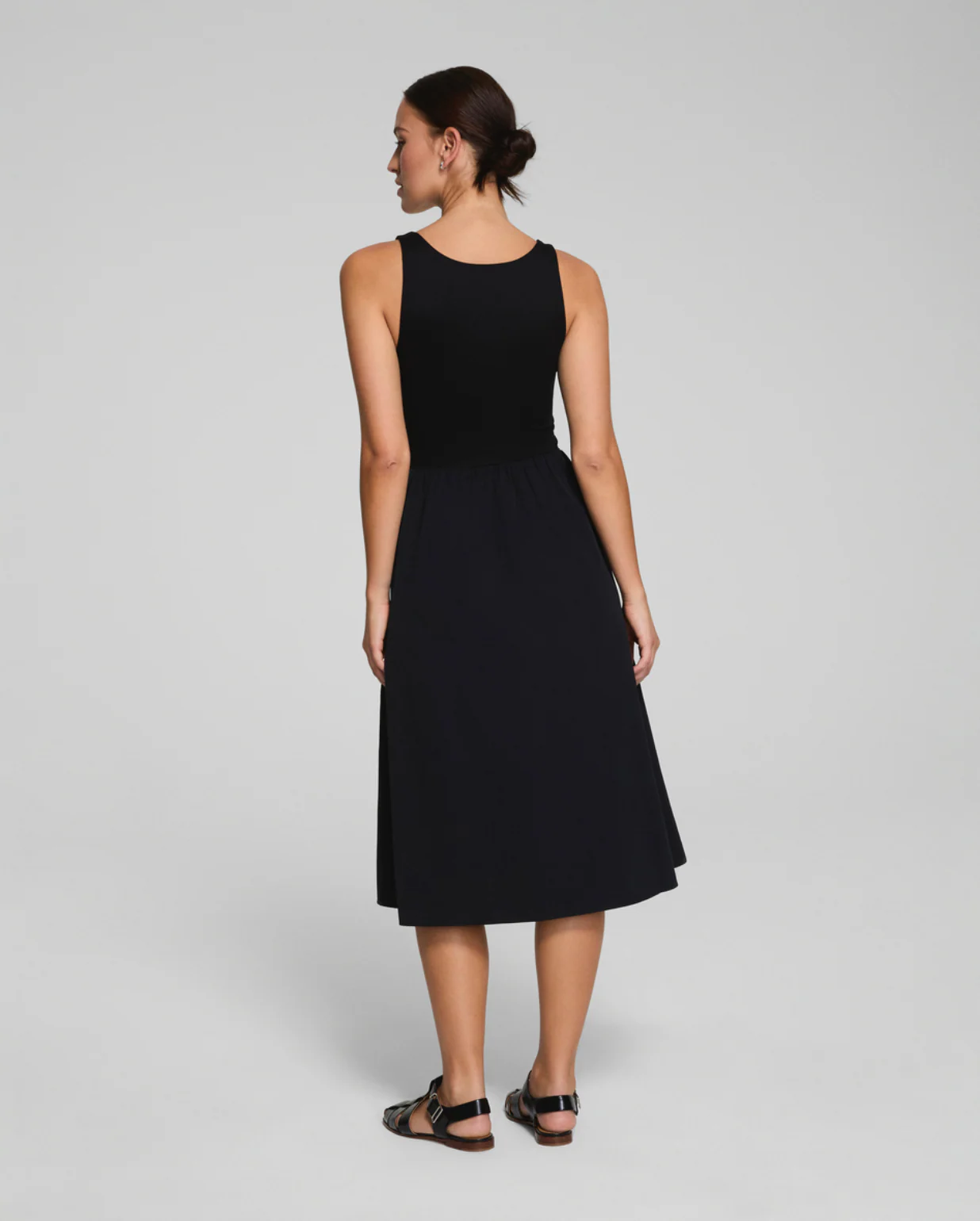 Jersey Mix Media Dress Black - Image 4