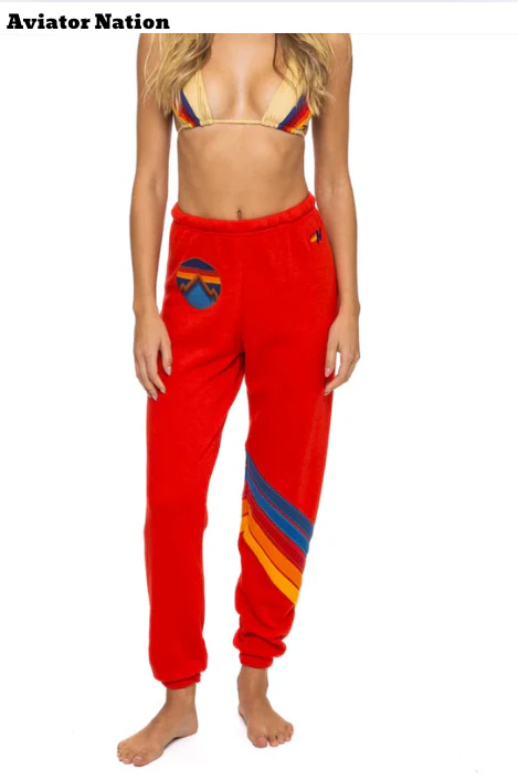 Circle Chevron Sweatpant Red