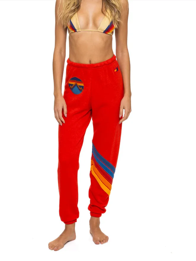Circle Chevron Sweatpant Red - Image 3