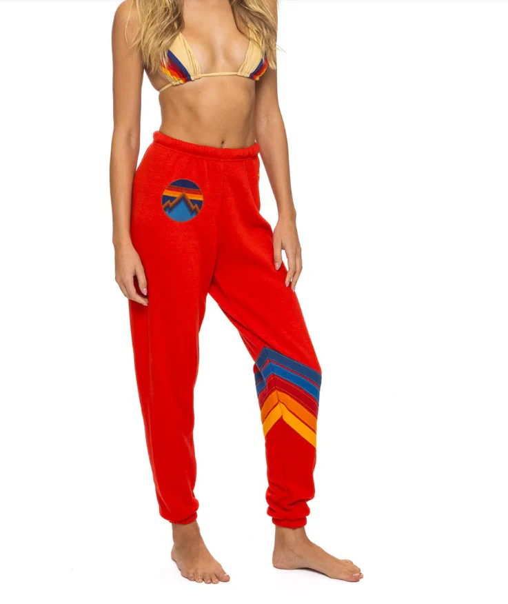 Circle Chevron Sweatpant Red - Image 4