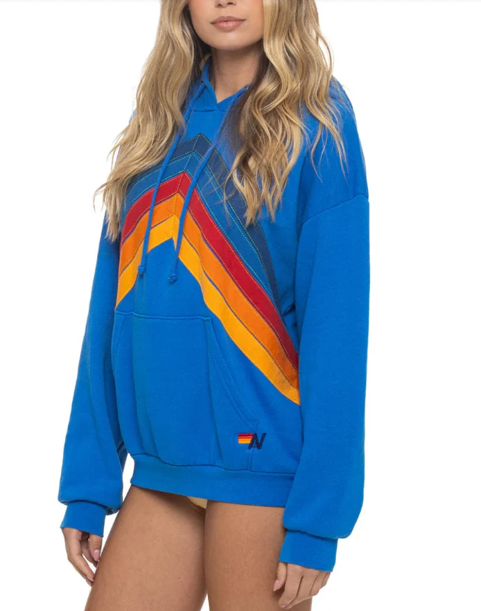 Mountain Stitch Hoodie Adventure Blue - Image 3