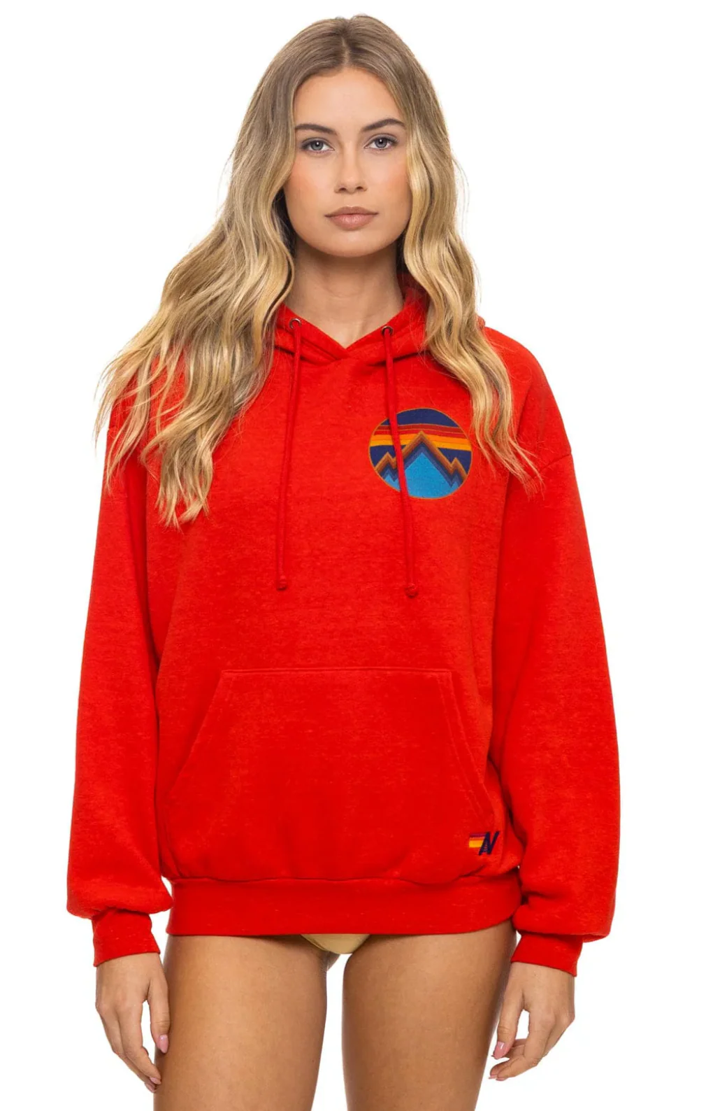 All Seasons Relaxed Pullover Hoodie Red - Image 4