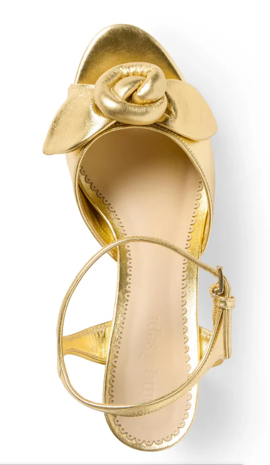 Arianna Knotted Rose Platform Metallic Gold - Image 4