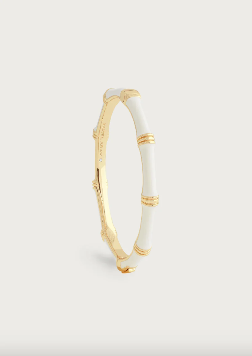 Bamboo Enamel Hinge Bangle Cream - Image 4