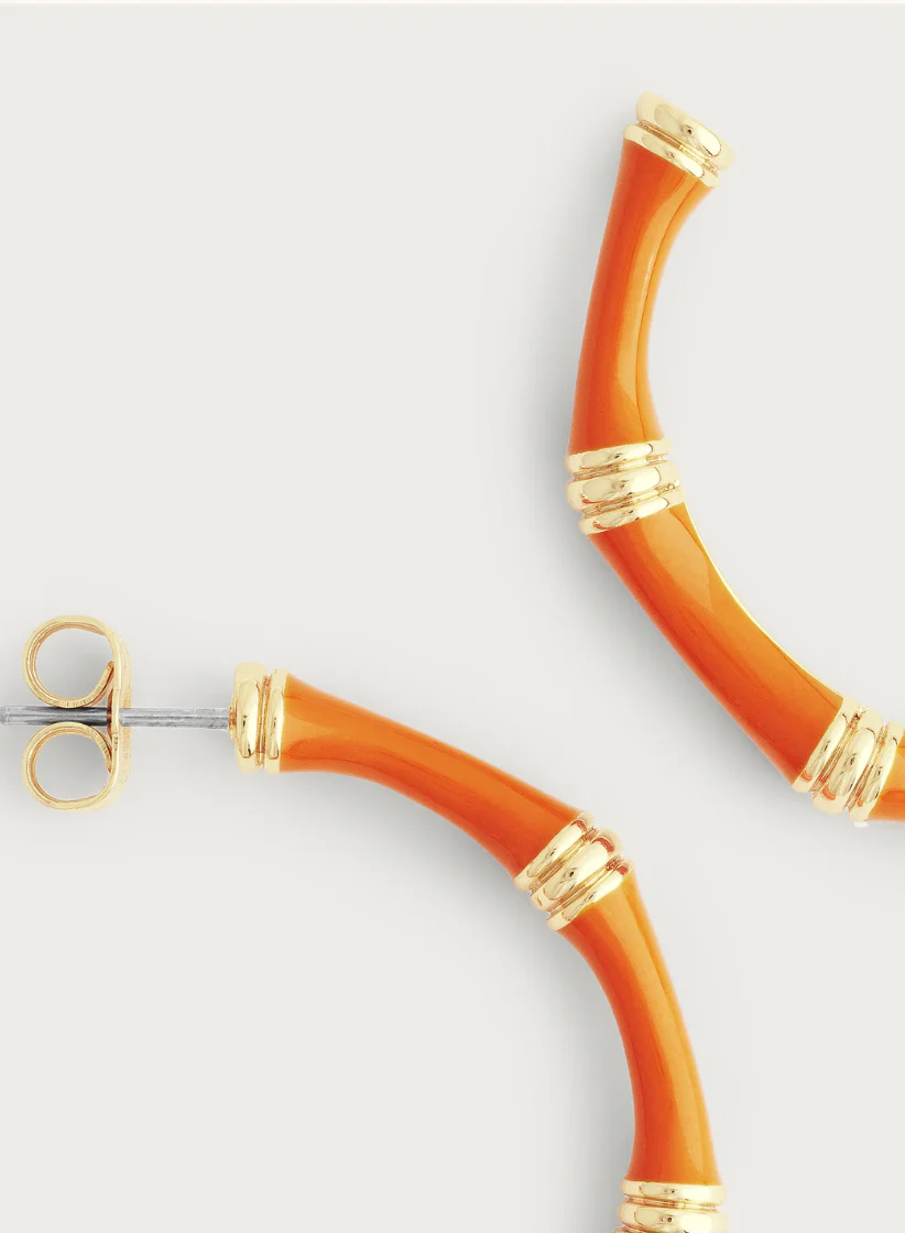 Bamboo Enamel Med Hoop Orange - Image 3