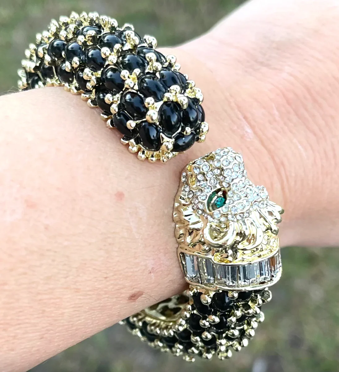 Garland Leopard Hinged Bracelet Black - Image 2