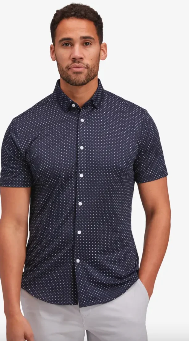 MM Haylard SS Shirt Navy Dot Print