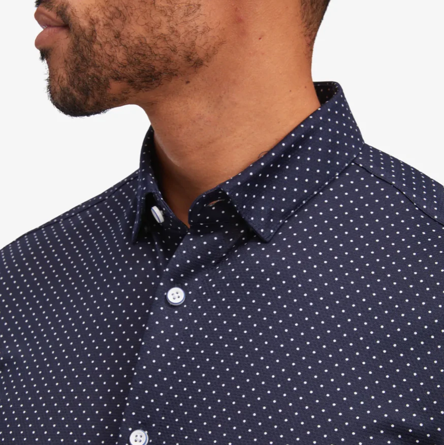 MM Haylard SS Shirt Navy Dot Print - Image 6