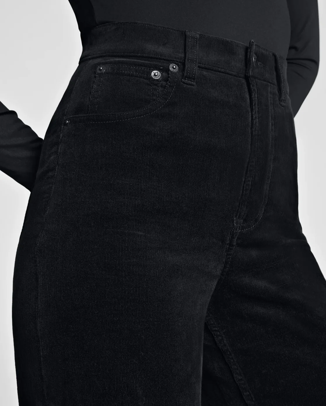 Corduroy Wide Leg Jean Black - Image 4