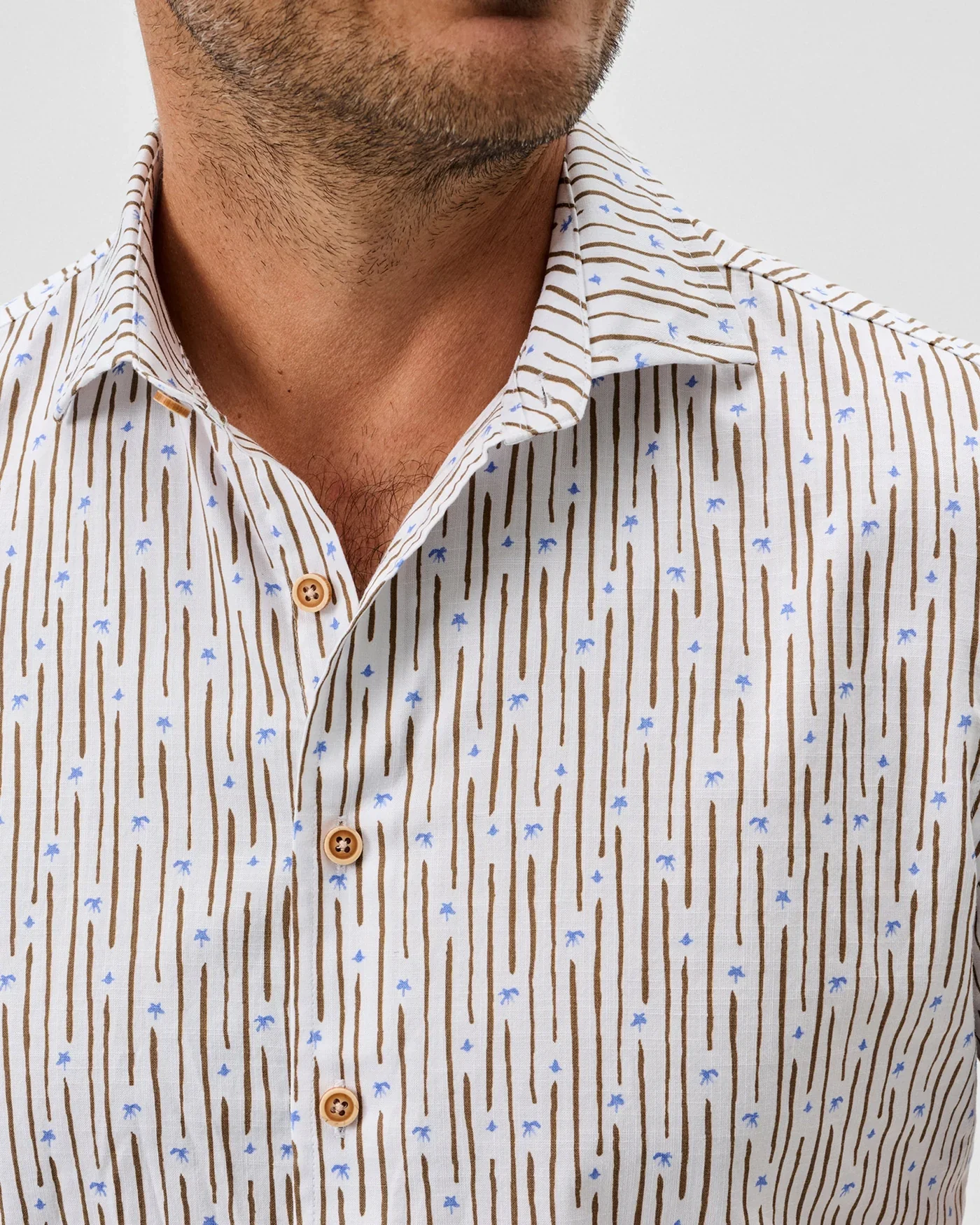 Cotton Blend Short Sleeve Button Up Shirt - Image 2