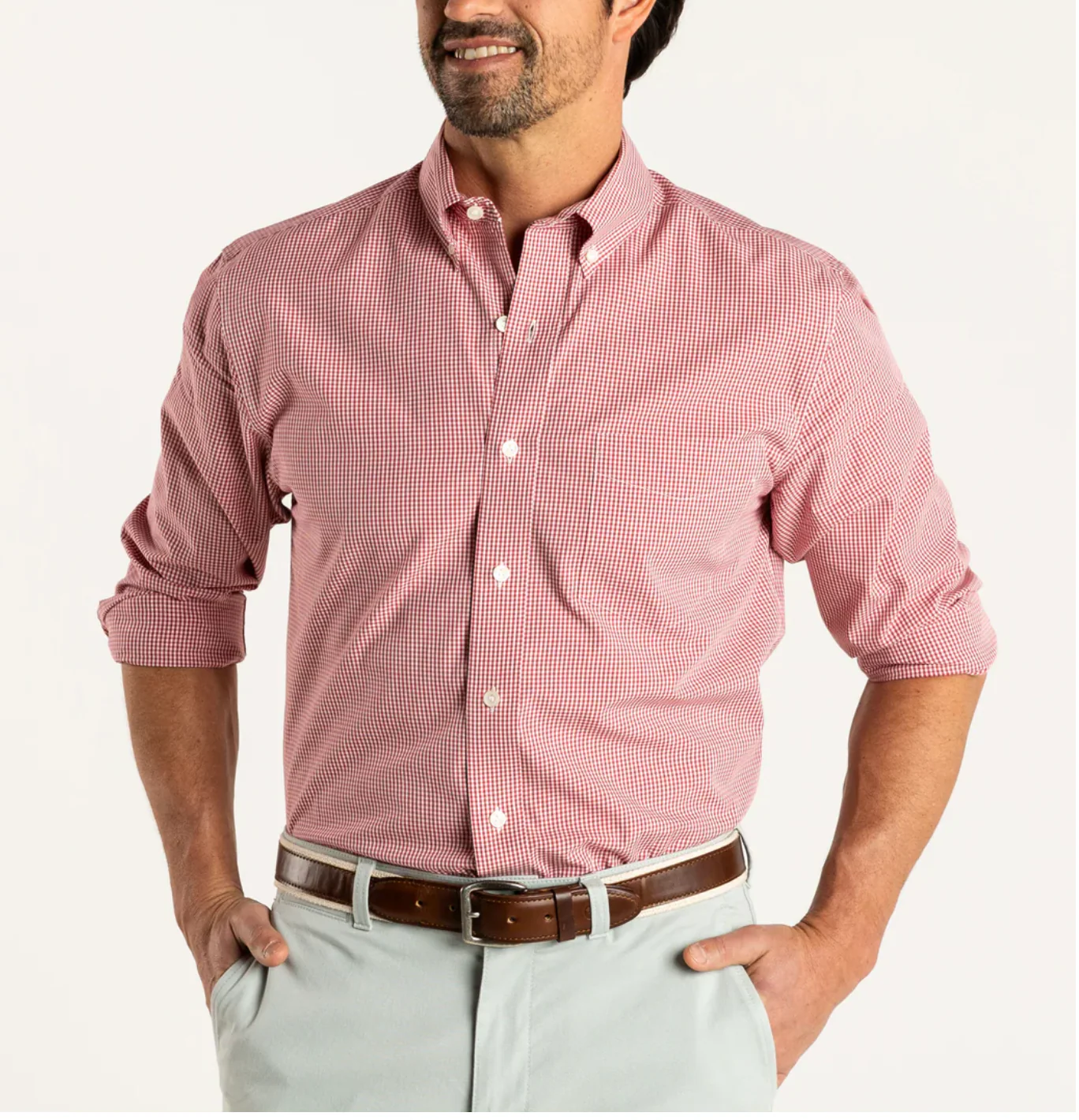 DH Lawerence Gingham Shirt Sunkist Red - Image 3