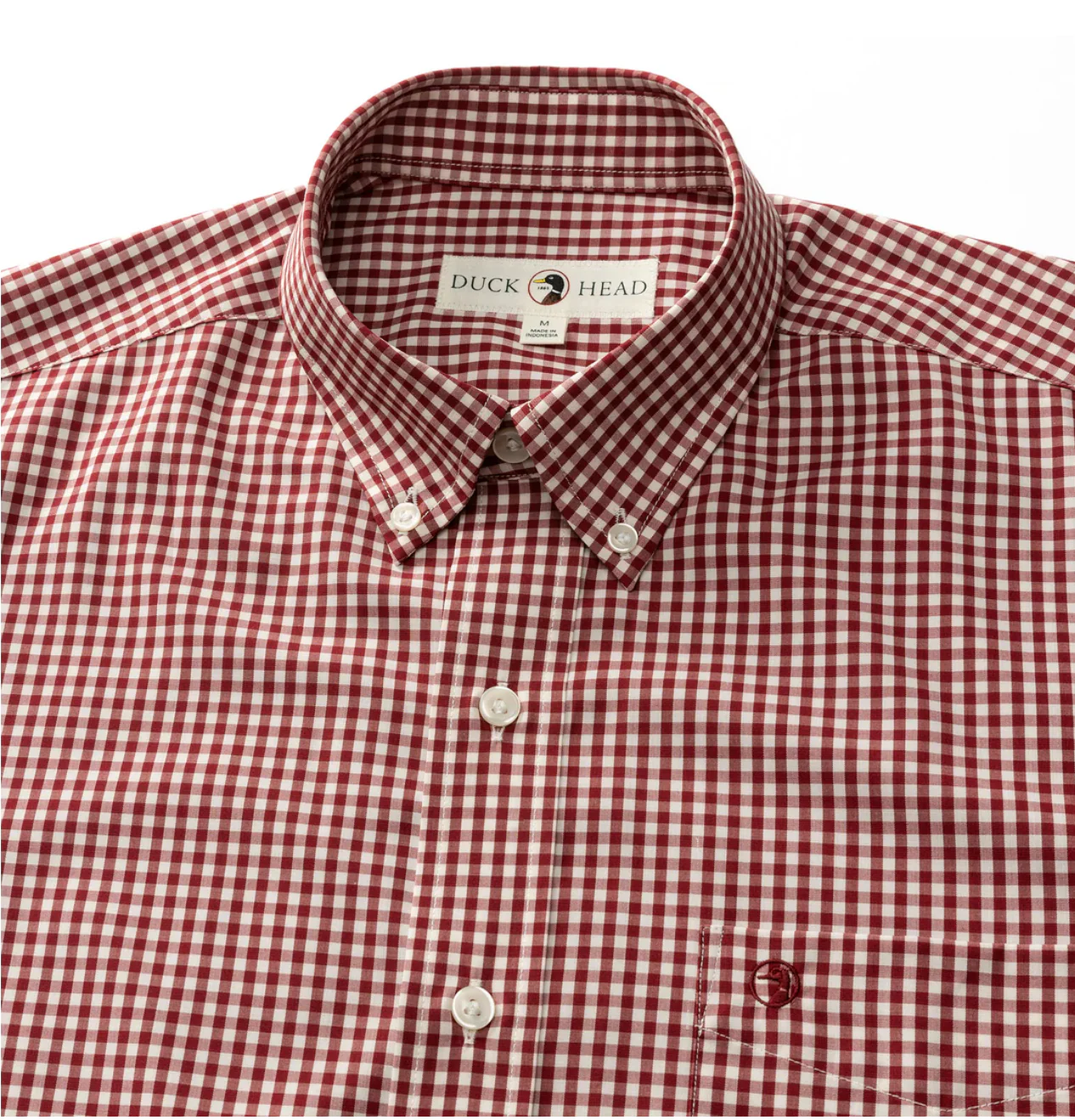 Duck Head Walton Performace Gingham Maroon - Image 2