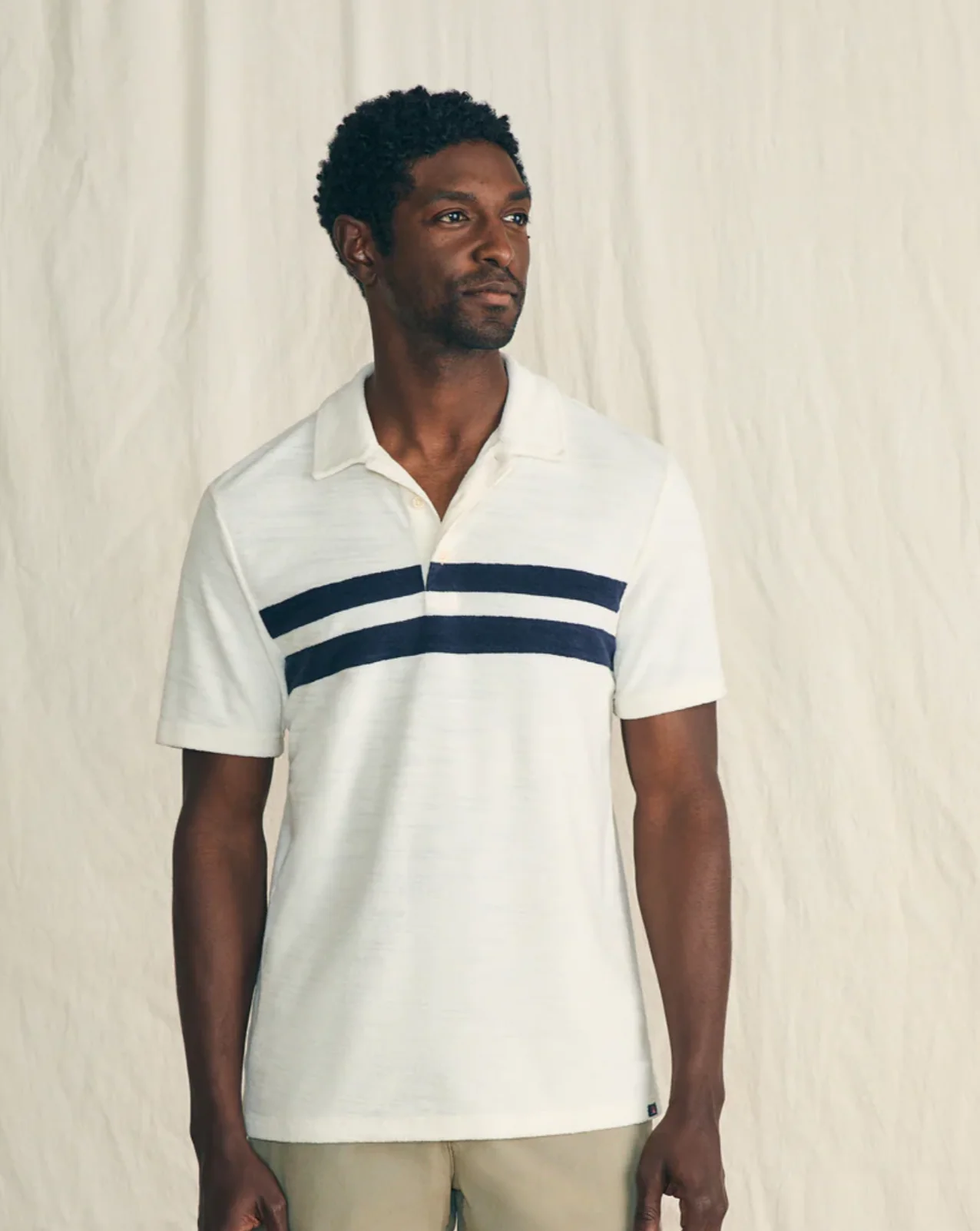 Cabana Terry Surf Stripe White/Navy - Image 3