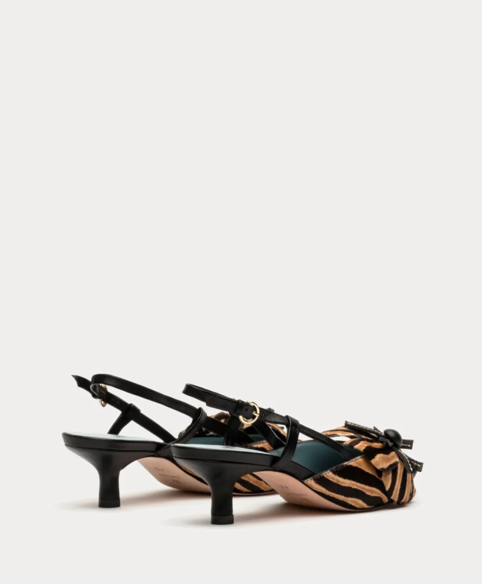 FV Flower Kitten Heel Zebra Haircalf - Image 3