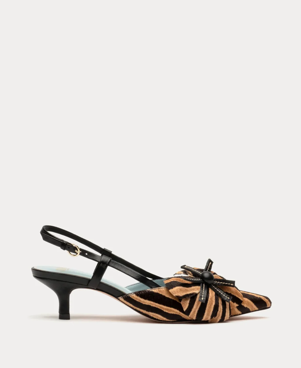 FV Flower Kitten Heel Zebra Haircalf - Image 5