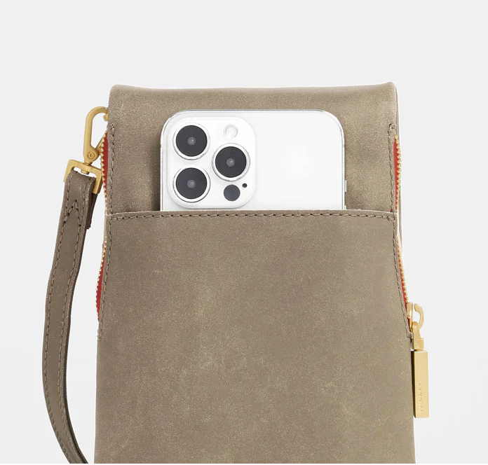 VIP Mobile Bag Pewter/Red Zip - Image 5