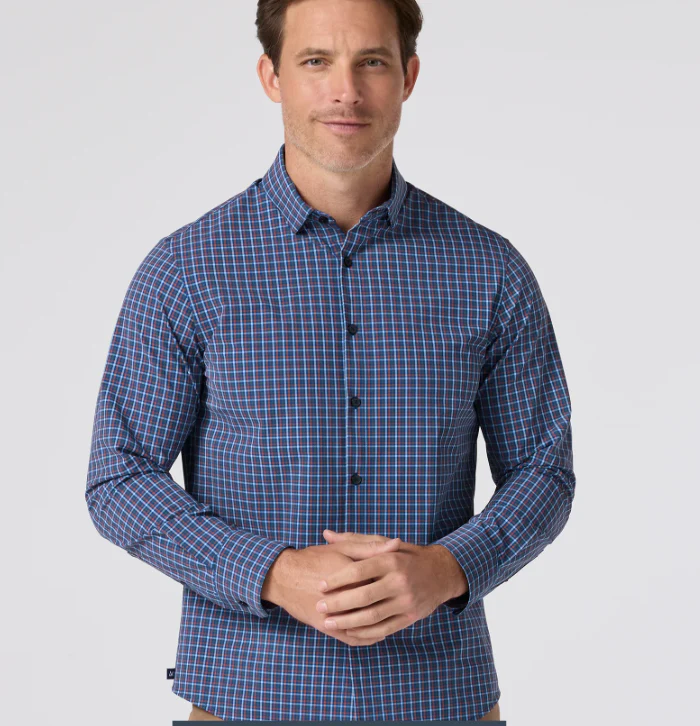 Leeward No Tuck Colbalt Plaid - Image 5