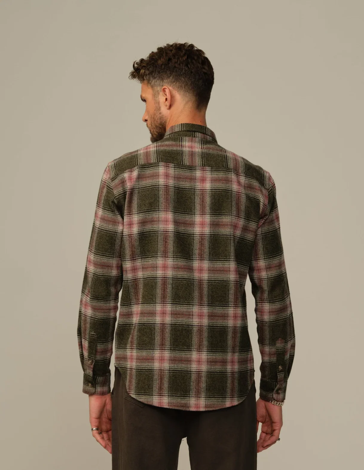 Men's Accord Flannel Shirt Wine Plaid - Image 3