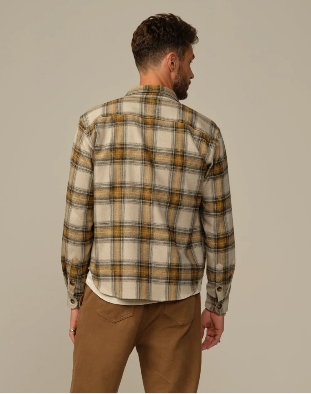 Men's Accord Flannel Shirt Mustard Plaid - Image 2