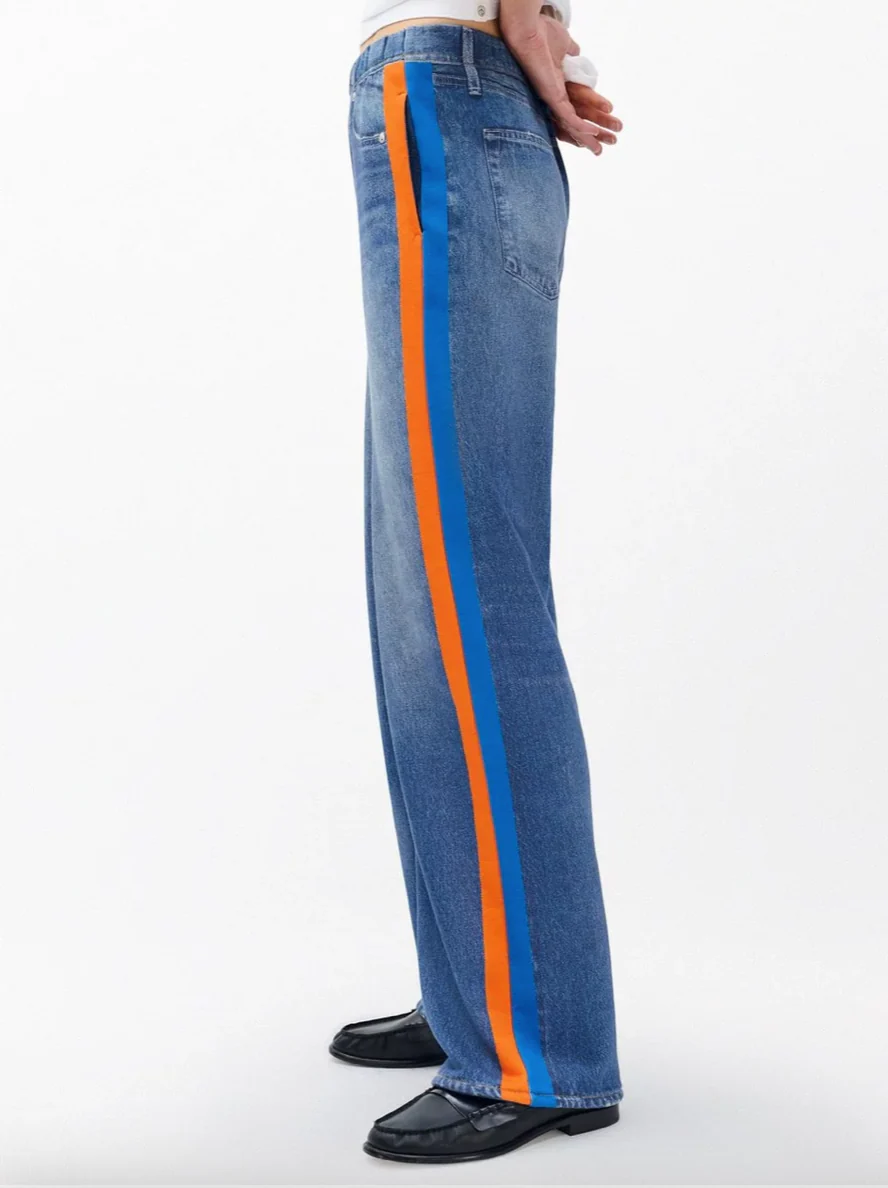 Miramar Wide Track Pant Orange/Blue - Image 5