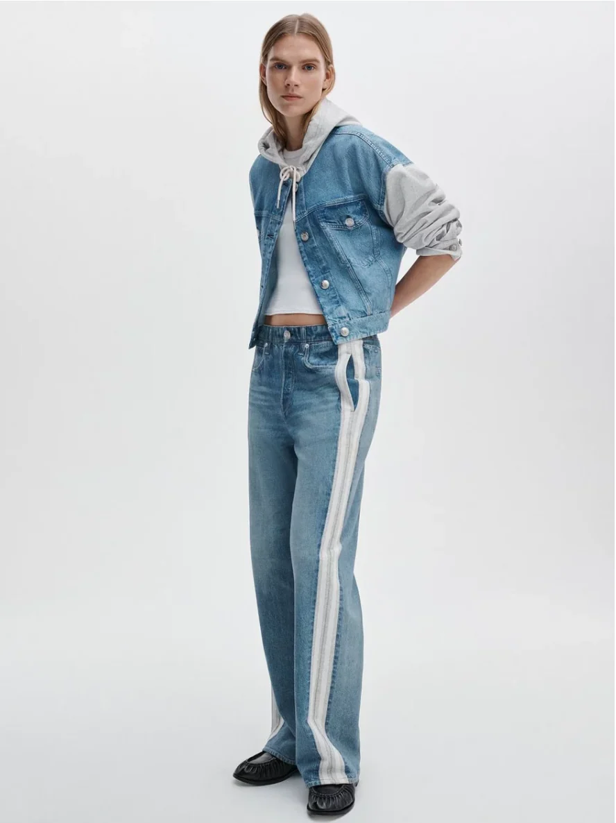 Miramar Wide Track Pant White/Gray - Image 4