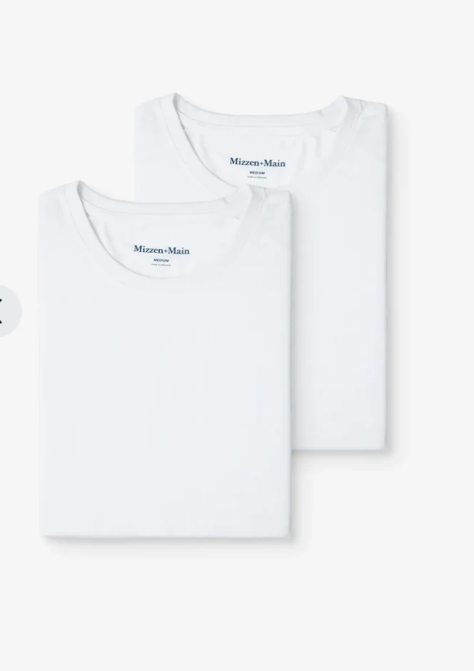Mizzen + Main Short Sleeve T-Shirt 2 Pack White - Image 5