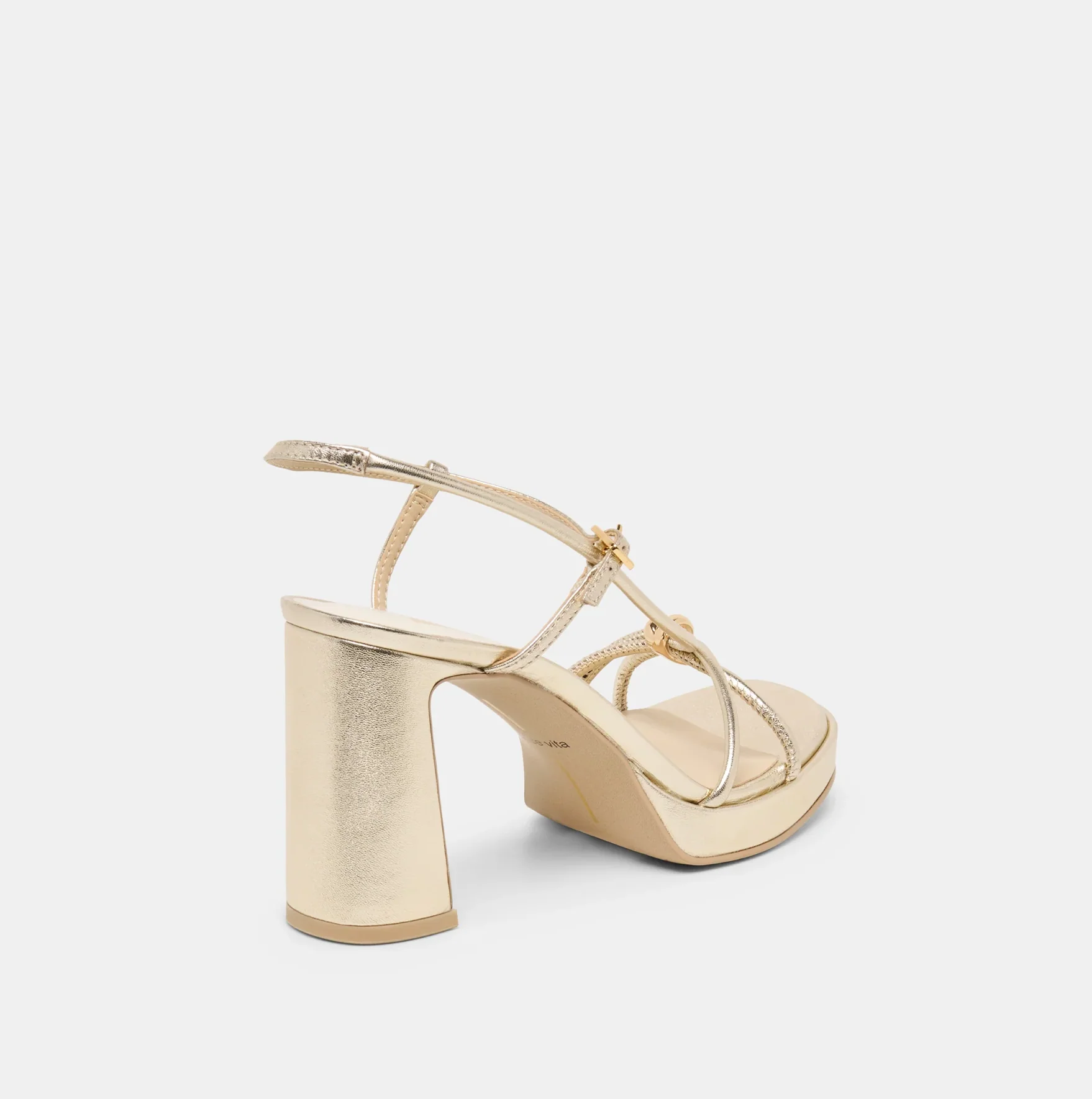 Odete Heels Gold Leather - Image 3