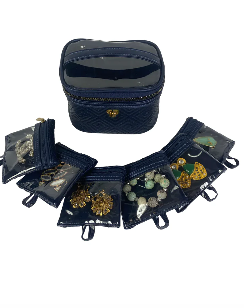 Pursen Amour Getaway Jewelry Case Greek Navy - Image 3