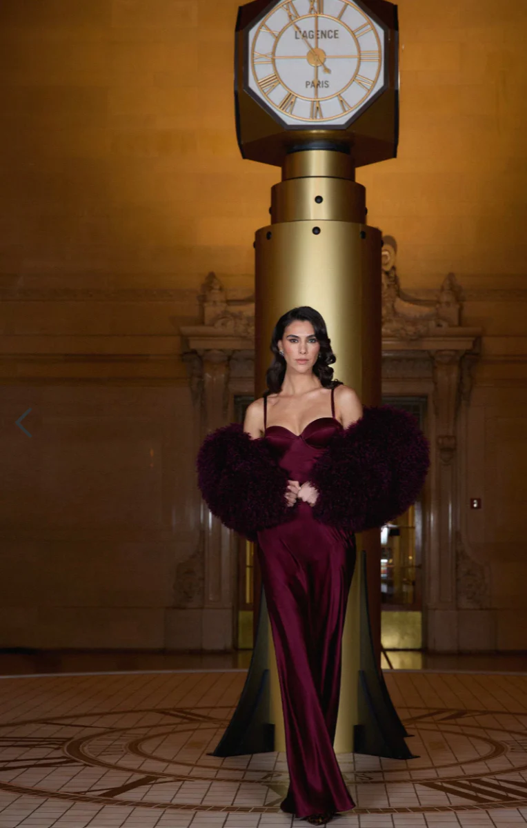 Sayla Silk Gown Dark Port - Image 6