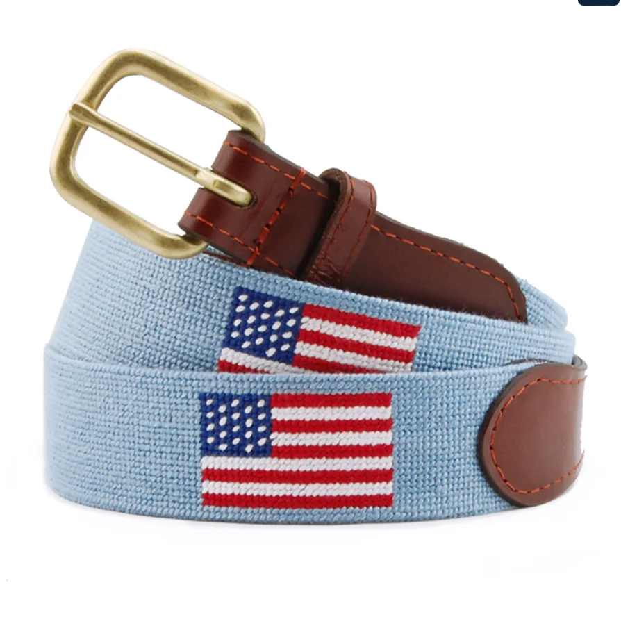 S&B Belt American Flag Lt Blue