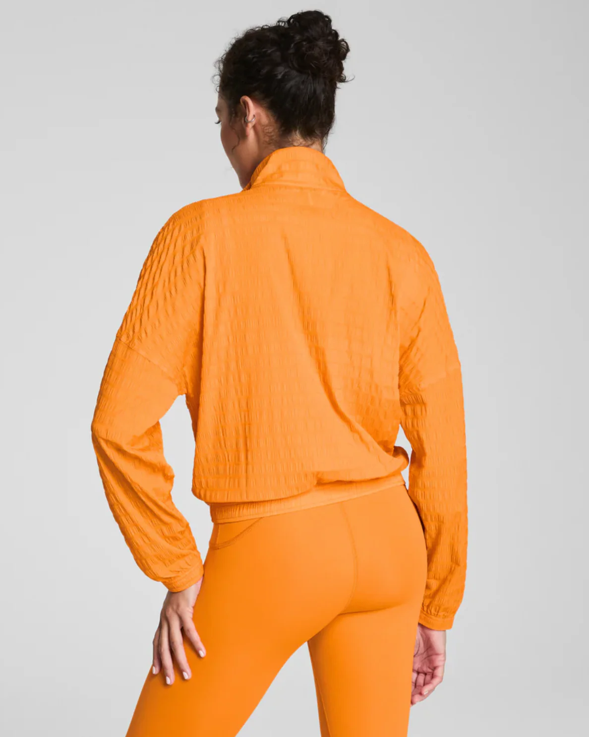Textured Half Zip Jacket Orange - Image 3