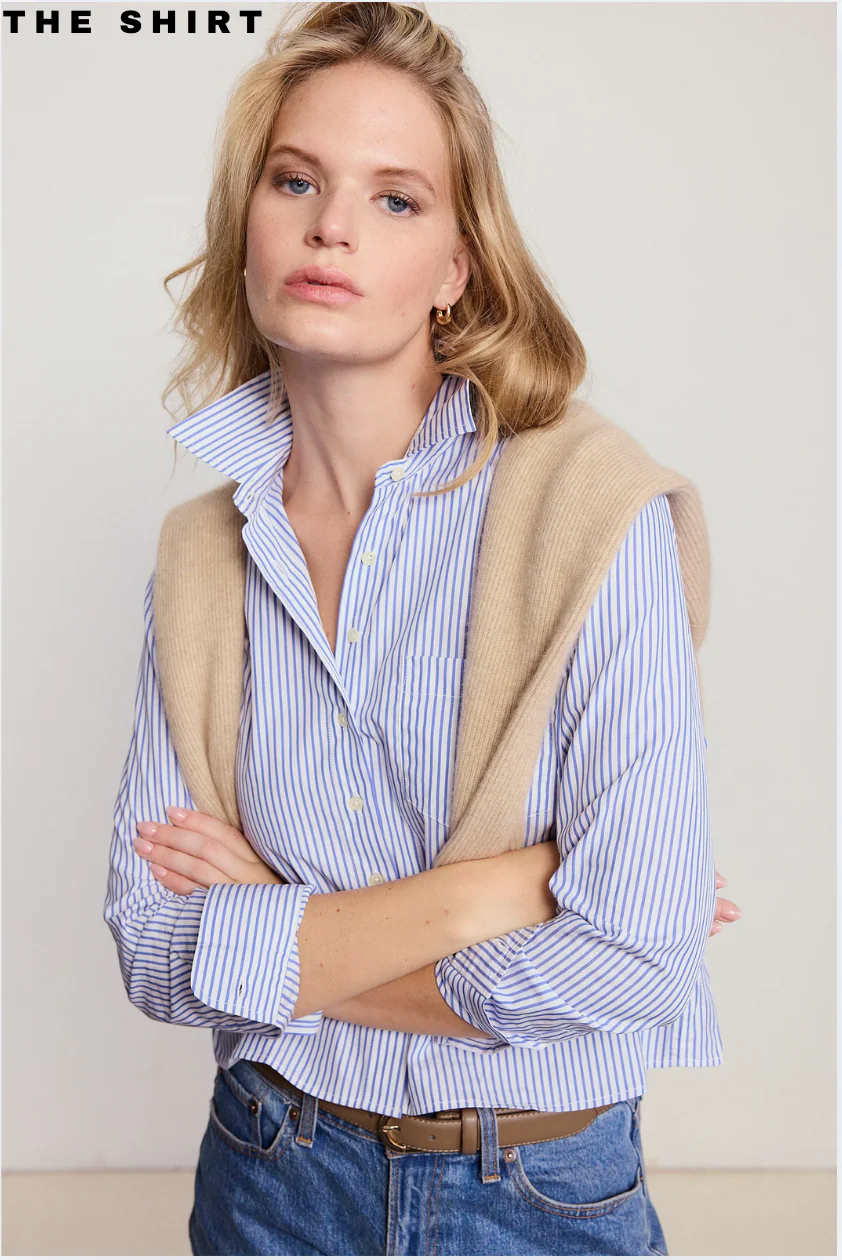 The Long Sleeve Stripe Boxy Crop