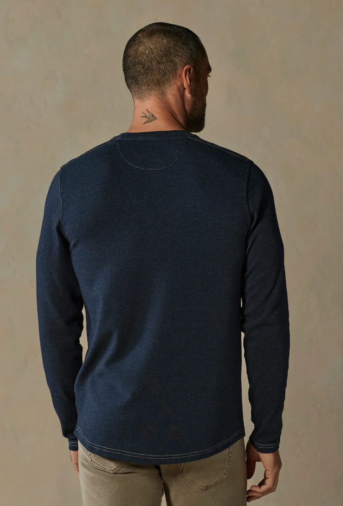 The Normal Brand Puremeso Henley Navy - Image 2