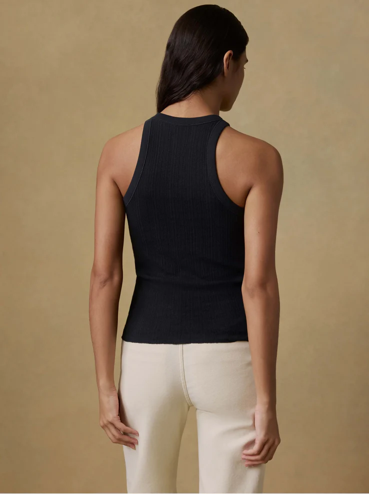Paradise Pointelle Tank Black - Image 3